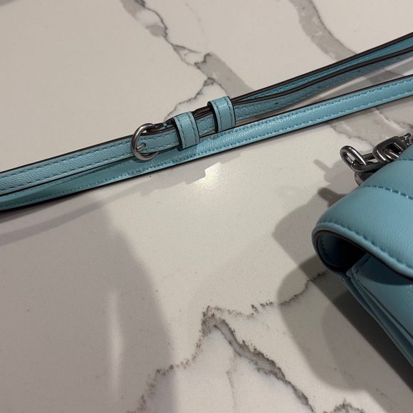 Tory Burch Mini Kira Top Handle Bag (paid $398). See receipt . Baby blue - Picture 3 of 14